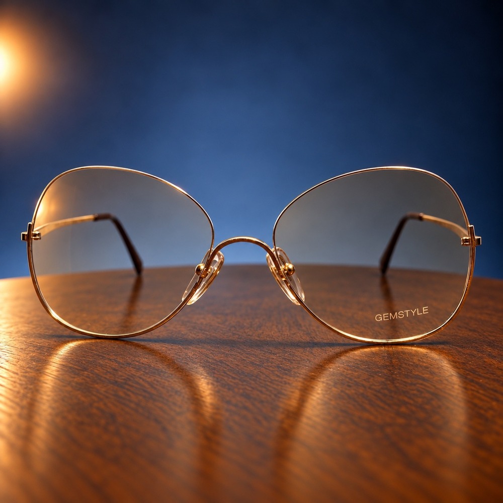Gemstyle G-32 FL Vintage 14K Gold Plated Semi-Rimless Eyeglass Frames